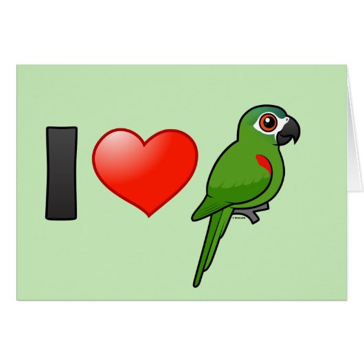 I Love Red-shouldered Macaws Cards (Front Horizontal)