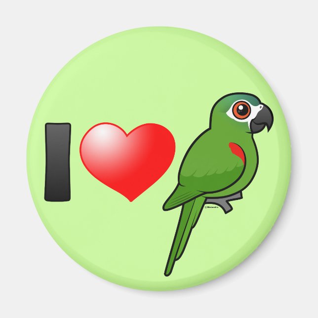 I Love Red-shouldered Macaws Magnet (Front)