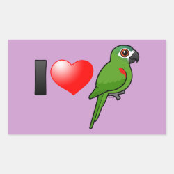 I Love Red-shouldered Macaws Rectangle Sticker