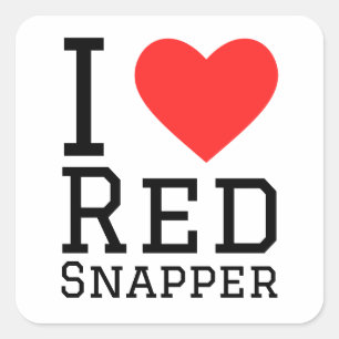I love red snapper square sticker