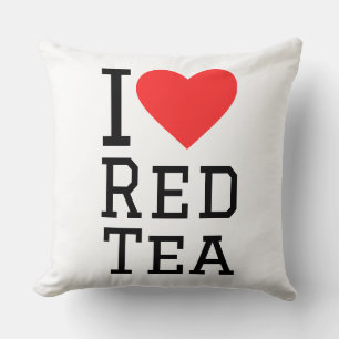 I love red tea throw pillow