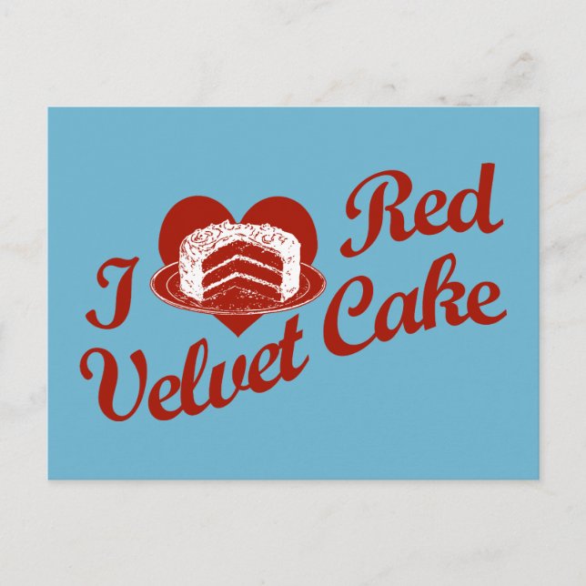 I Love Red Velvet Cake Postcard (Front)