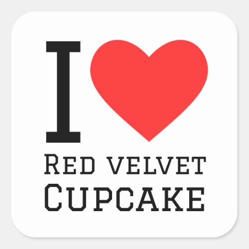 I love red velvet cupcake square sticker