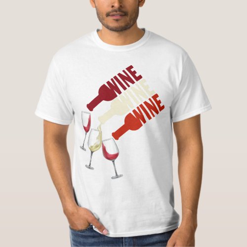  I Love Red White Wine Men Womens  T_Shirt