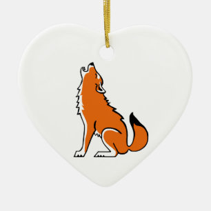 I love Red WOLVES - Conservation- Nature - Ceramic Ornament