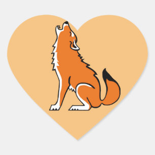 I love Red WOLVES - Wildlife - Nature - Heart Sticker