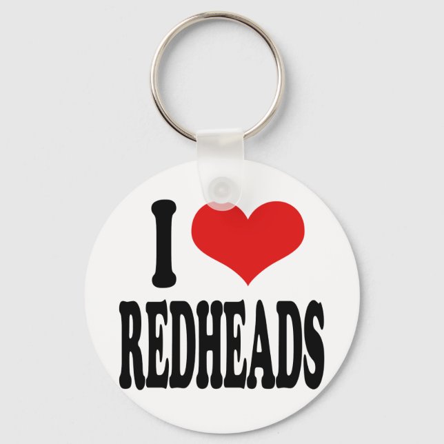I Love Redheads Keychain (Front)