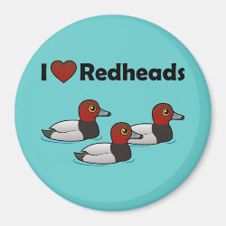 I Love Redheads Round Magnet