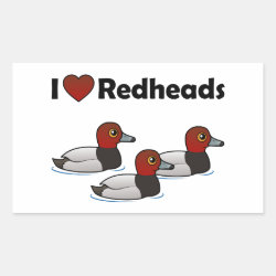I Love Redheads Rectangle Sticker