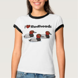 I Love Redheads Ladies Ringer T-Shirt
