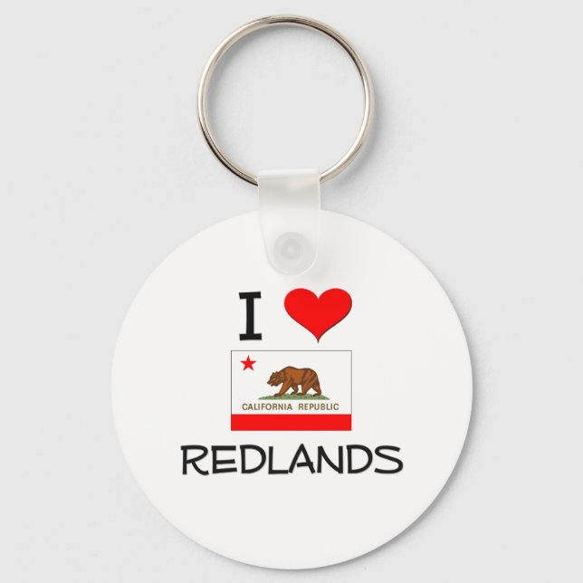 I Love REDLANDS California Keychain (Front)