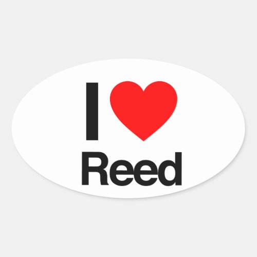 i love reed oval sticker