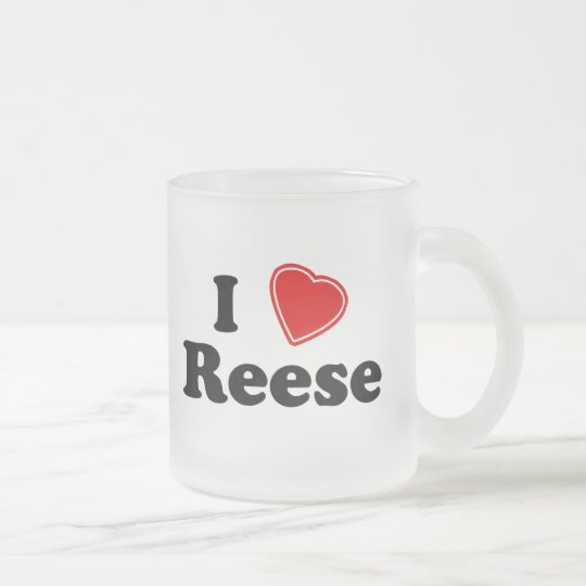I Love Reese Frosted Glass Coffee Mug