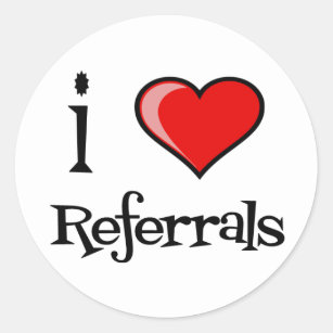 We Love Referrals Heart Shape Stickers