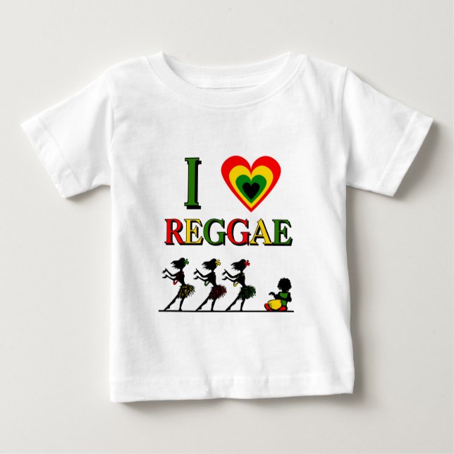 I Love Reggae Baby T-Shirt (Front)