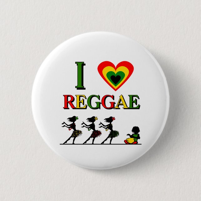 I Love Reggae Button (Front)