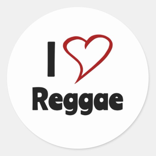 I Love Reggae Classic Round Sticker