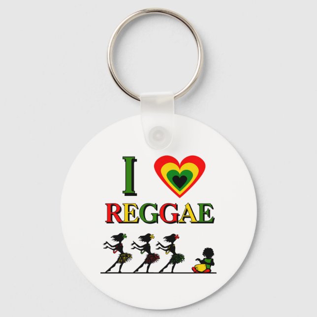 I Love Reggae Keychain (Front)