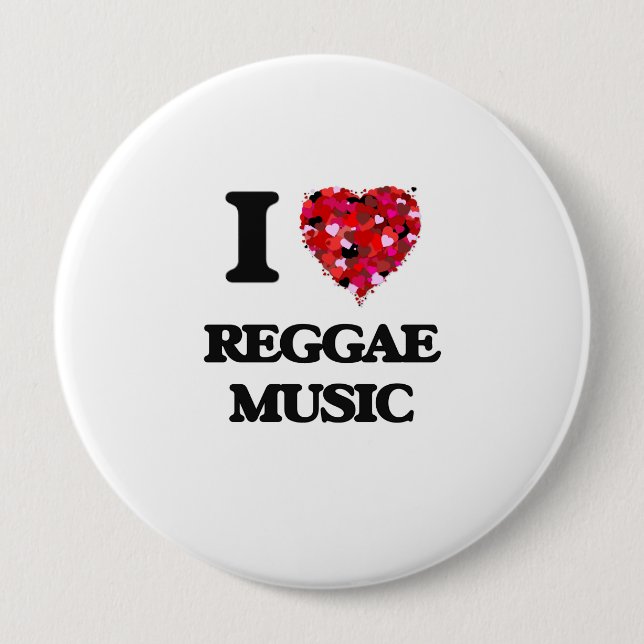 I love Reggae Music Button (Front)