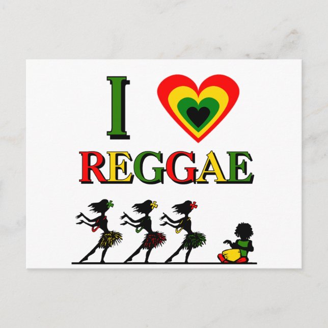 I Love Reggae Postcard (Front)
