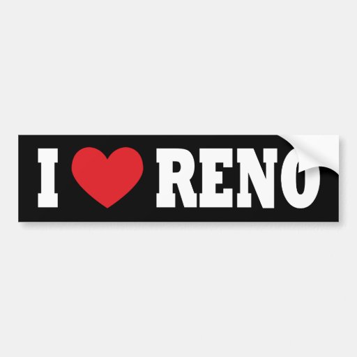 I Love Reno Bumper Sticker | Zazzle