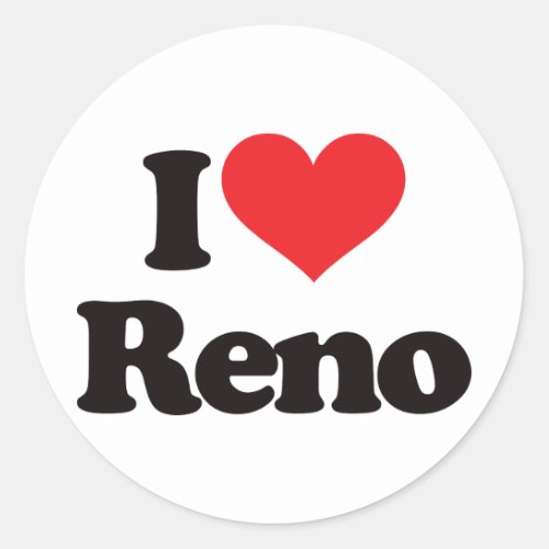 I Love Reno Classic Round Sticker
