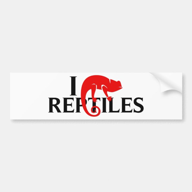 I Love Reptiles Bumper Sticker (Front)