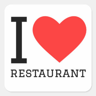 I love restaurant square sticker