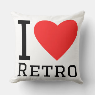 I love retro throw pillow