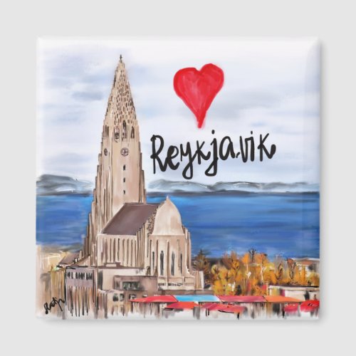 i love Reykjavik Magnet