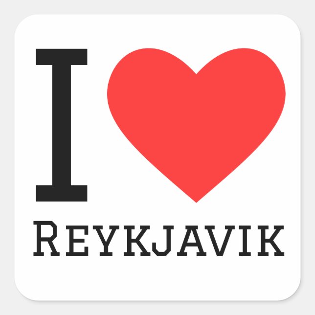 I love reykjavik  square sticker (Front)