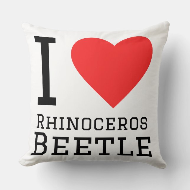 I love rhinoceros beetle throw pillow (Front)