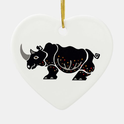 I love RHINOCEROS _ Wildlife _ Endangered animal_ Ceramic Ornament