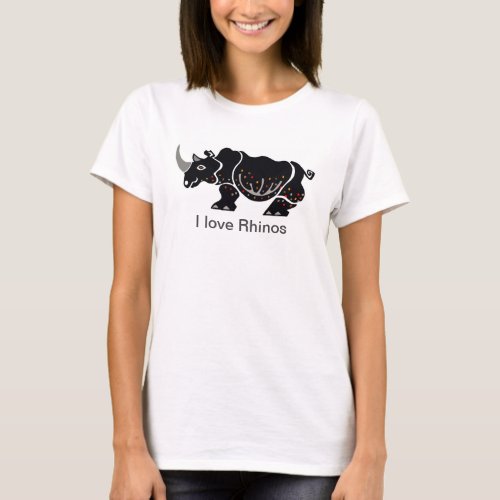  I love RHINOS _Endangered animals _Womens T_Shirt