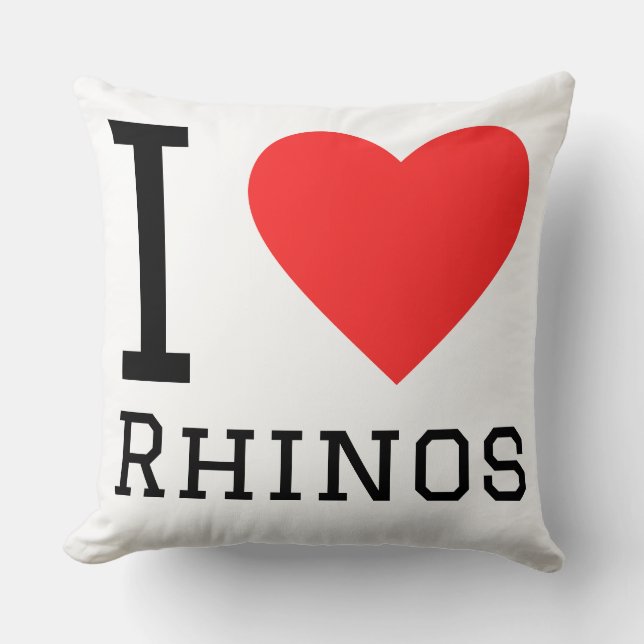 I love rhinos throw pillow (Front)