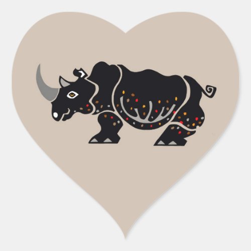 I love RHINOS _ Wildlife _ Nature _ Endangered _ Heart Sticker