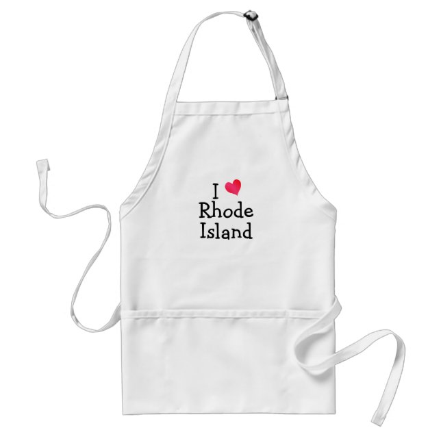I Love Rhode Island Adult Apron (Front)