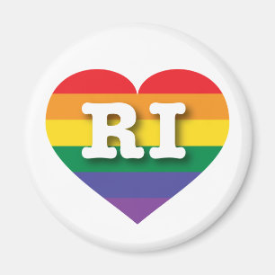 I Love Rhode Island Rainbow Heart Magnet