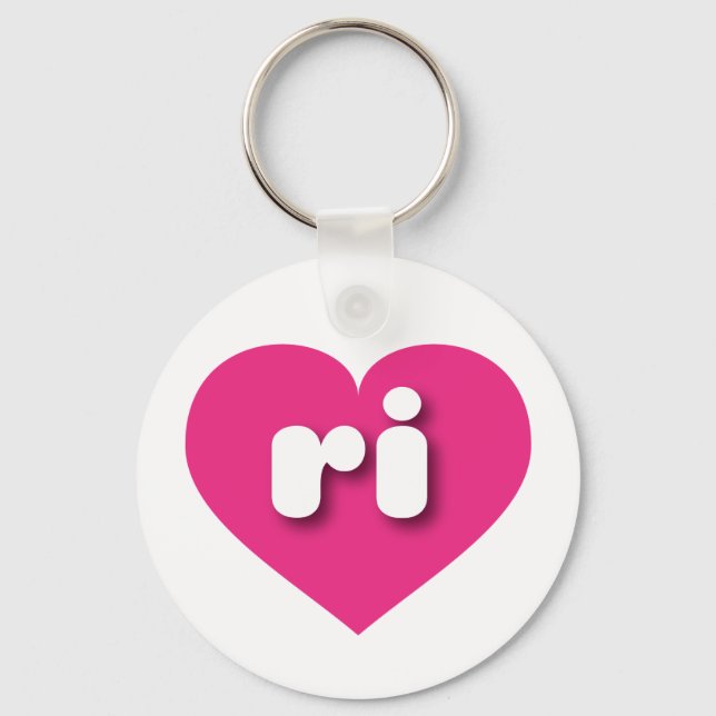 I love Rhode Island - ri hot pink heart Keychain (Front)