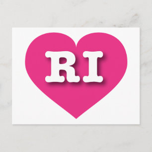 I love Rhode Island - RI hot pink heart Postcard
