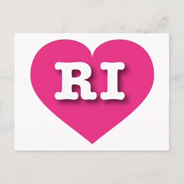 I love Rhode Island - RI hot pink heart Postcard (Front)