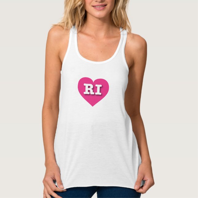 I love Rhode Island - RI hot pink heart Tank Top (Front)
