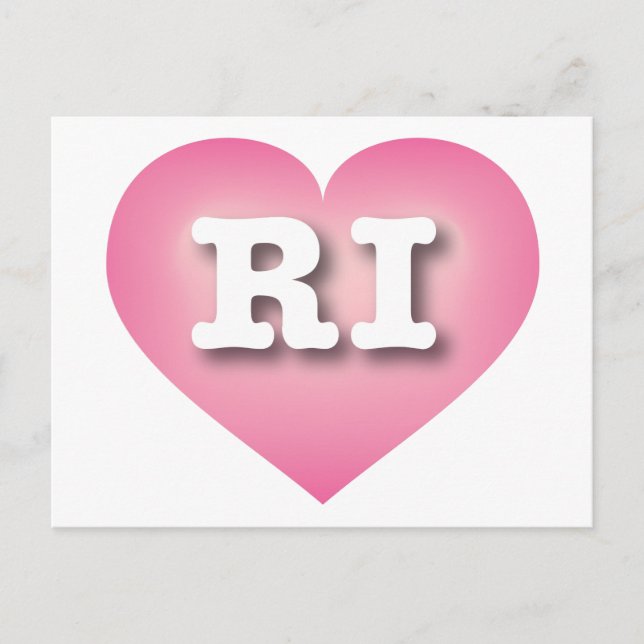 I love Rhode Island - RI pink fade heart Postcard (Front)