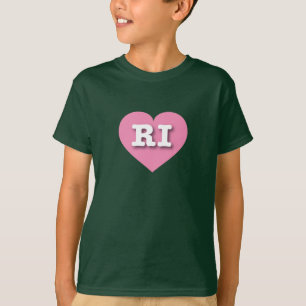 I love Rhode Island - RI pink heart T-Shirt
