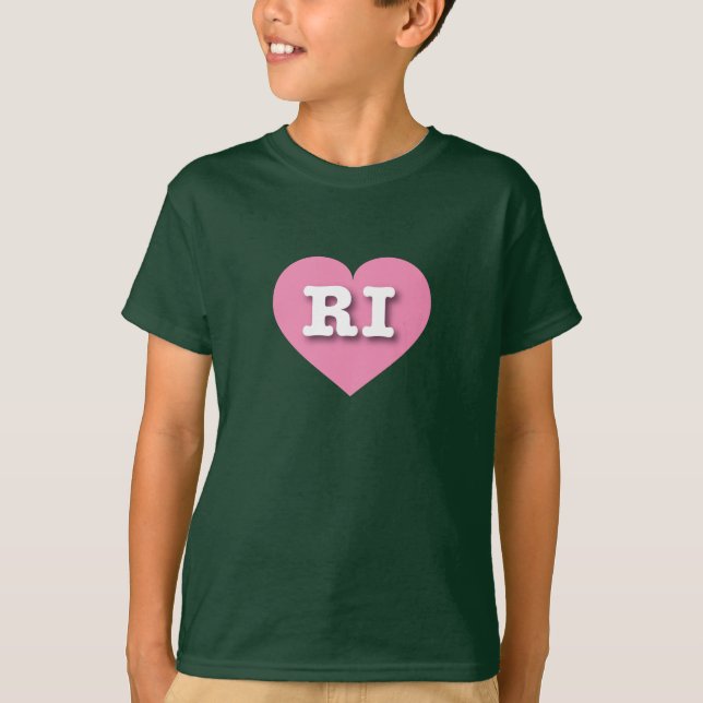 I love Rhode Island - RI pink heart T-Shirt (Front)