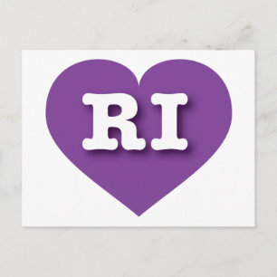 I love Rhode Island - RI purple heart Postcard