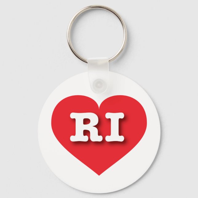 I love Rhode Island - RI red heart Keychain (Front)