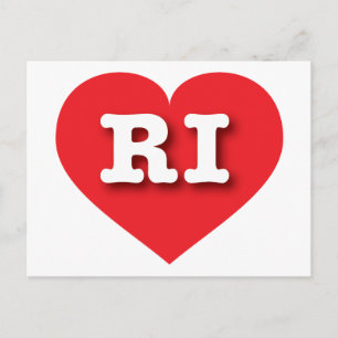 I love Rhode Island - RI red heart Postcard