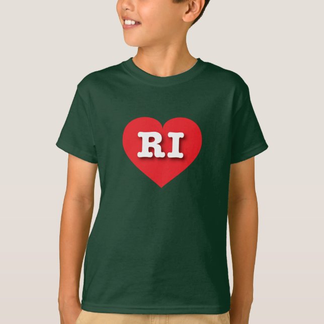 I love Rhode Island - RI red heart T-Shirt (Front)