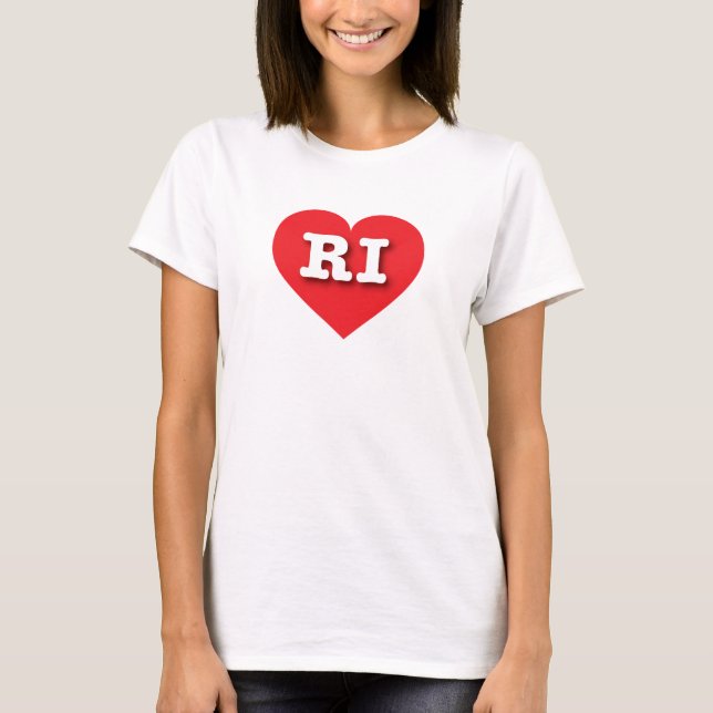I love Rhode Island - RI red heart T-Shirt (Front)